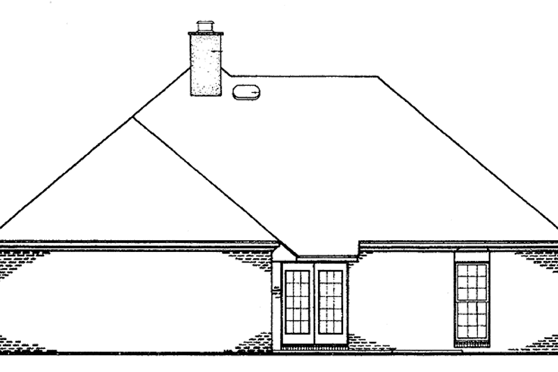 Home Plan - Exterior - Rear Elevation for Mediterranean House Plan #45-391 - 3 bed, 2 bath