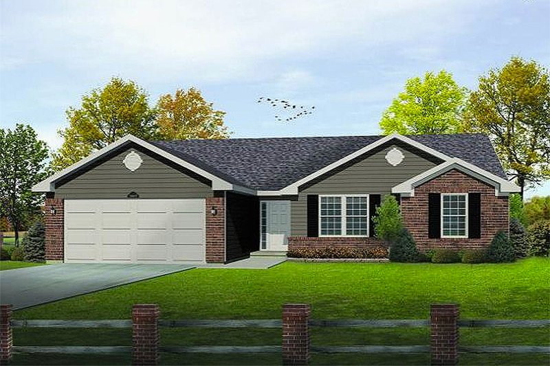 Ranch Style House Plan - 3 Beds 2 Baths 1418 Sq/Ft Plan #22-523