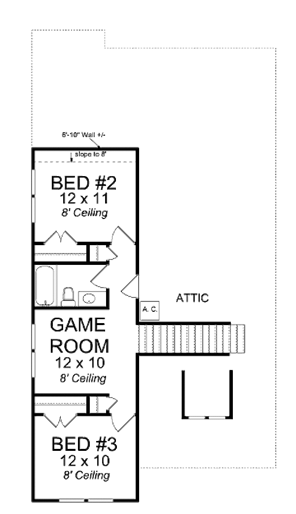 Architectural House Design - Craftsman Floor Plan - Upper Floor Plan #513-12
