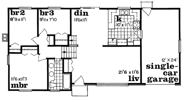 House Design - Contemporary Floor Plan - Main Floor Plan #47-662
