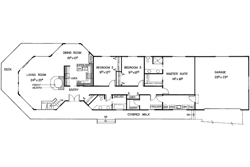 Home Plan - Floor Plan - Main Floor for Contemporary House Plan #60-844 - 3 bed, 2.5 bath