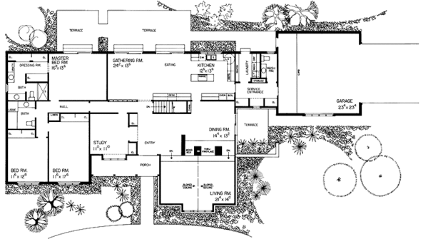 Home Plan - Tudor Floor Plan - Main Floor Plan #72-711