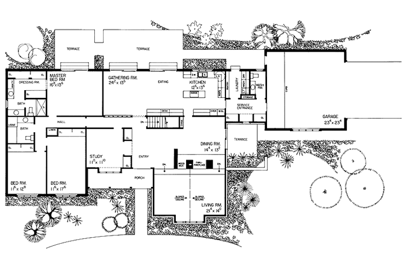 Home Plan - Floor Plan - Main Floor for Tudor House Plan #72-711 - 3 bed, 2.5 bath