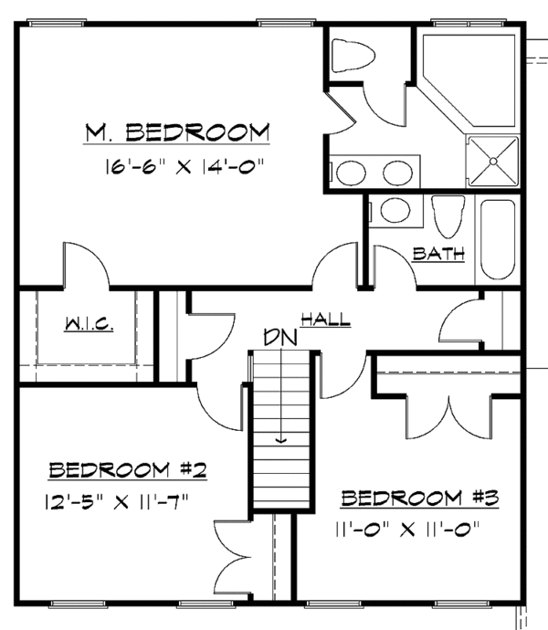 House Plan Design - Colonial Floor Plan - Upper Floor Plan #320-909