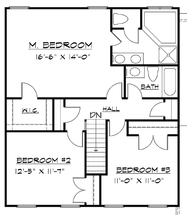 Home Plan - Colonial Floor Plan - Upper Floor Plan #320-909