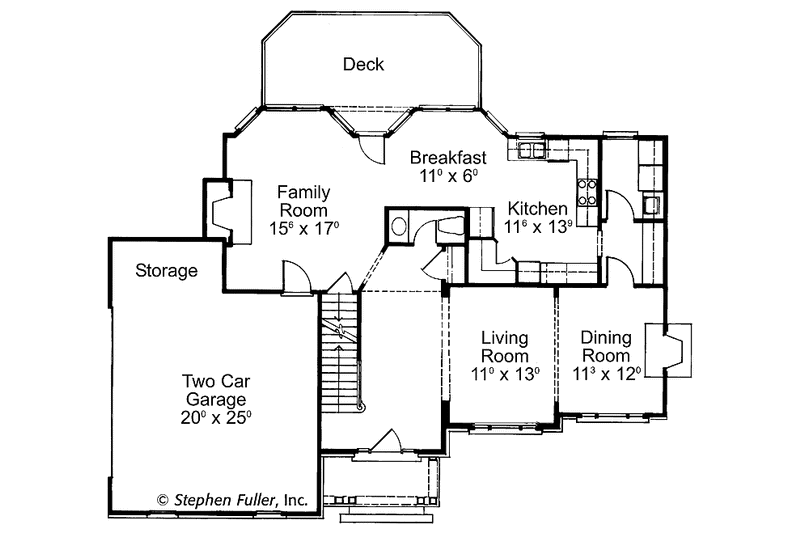 Home Plan - Floor Plan - Main Floor for Colonial House Plan #429-380 - 4 bed, 2.5 bath