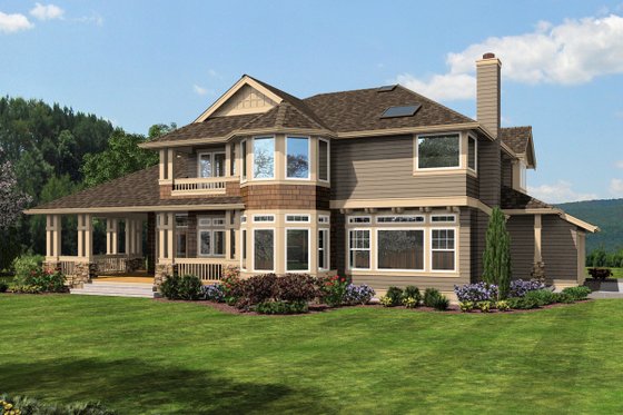 Exterior - Rear Elevation for Craftsman House Plan #132-121 - 4 bed, 2.5 bath