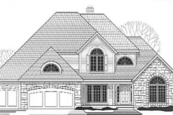 Exterior - Front Elevation for Traditional House Plan #67-448 - 4 bed, 3.5 bath