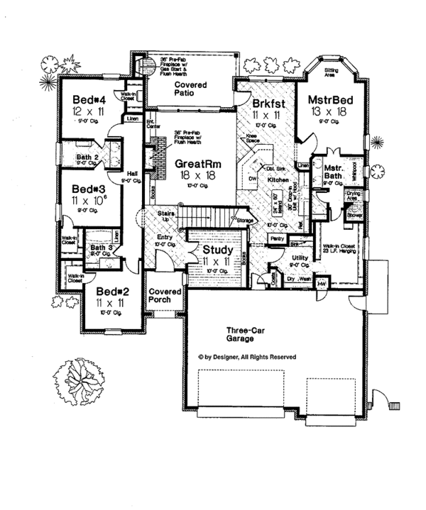 House Plan Design - Country Floor Plan - Main Floor Plan #310-1246