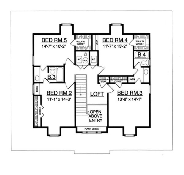 Dream House Plan - Country Floor Plan - Upper Floor Plan #40-438
