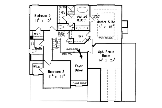 Floor Plan - Upper Floor for Country House Plan #927-253 - 3 bed, 2.5 bath