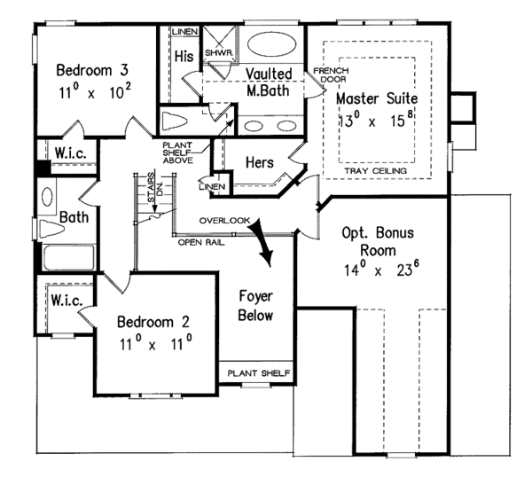 Dream House Plan - Country Floor Plan - Upper Floor Plan #927-253