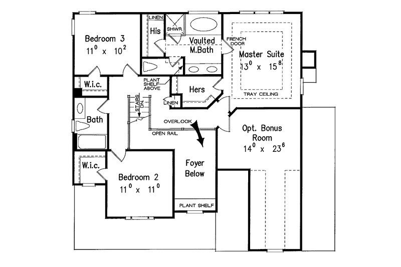 Dream House Plan - Floor Plan - Upper Floor for Country House Plan #927-253 - 3 bed, 2.5 bath