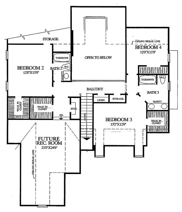 House Plan Design - Craftsman Floor Plan - Upper Floor Plan #137-332