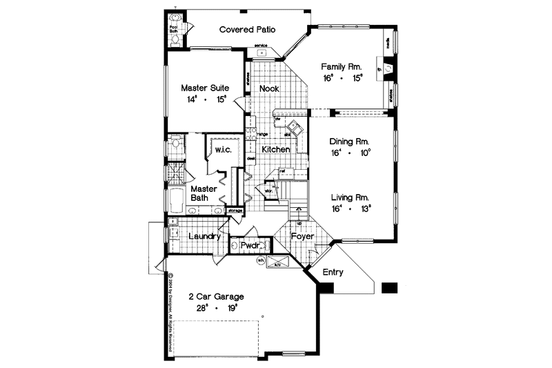 Home Plan - Floor Plan - Main Floor for Mediterranean House Plan #417-550 - 4 bed, 3.5 bath