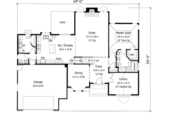 Floor Plan - Main Floor for Tudor House Plan #51-127 - 4 bed, 2.5 bath
