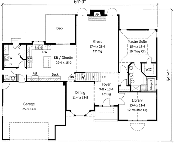 Tudor Floor Plan - Main Floor Plan #51-127