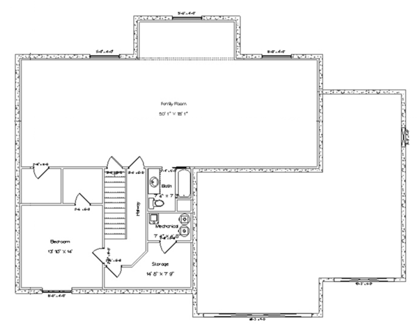 Home Plan - Ranch Floor Plan - Lower Floor Plan #1060-6