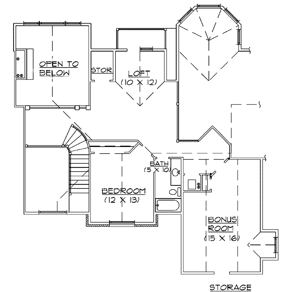 Architectural House Design - European Floor Plan - Upper Floor Plan #5-216