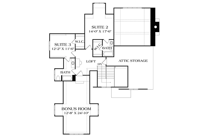 Home Plan - Floor Plan - Upper Floor for European House Plan #453-637 - 4 bed, 4.5 bath