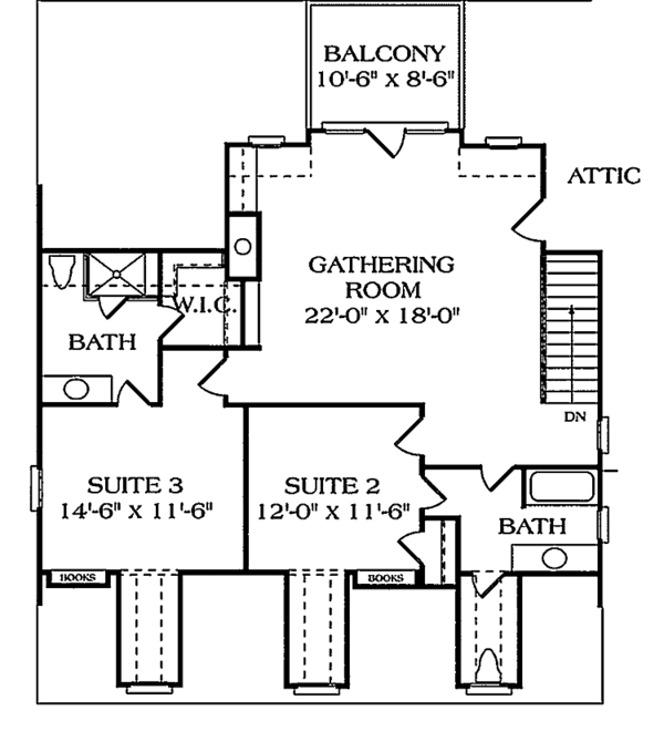 Architectural House Design - Classical Floor Plan - Upper Floor Plan #453-332
