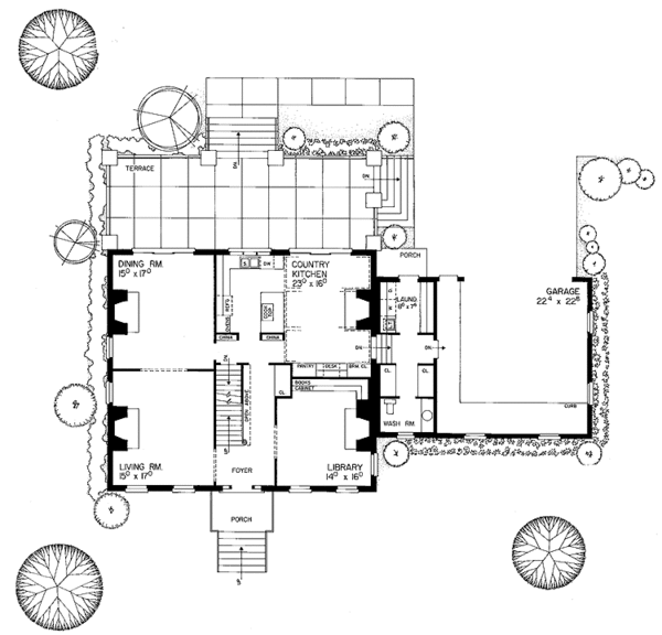 House Blueprint - Classical Floor Plan - Main Floor Plan #72-805