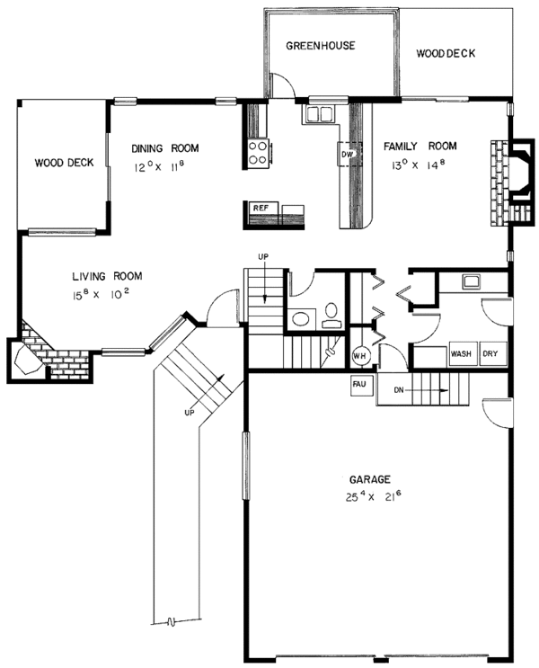 Contemporary Floor Plan - Main Floor Plan #60-897