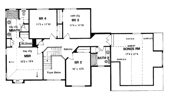 Home Plan - Traditional Floor Plan - Upper Floor Plan #316-161