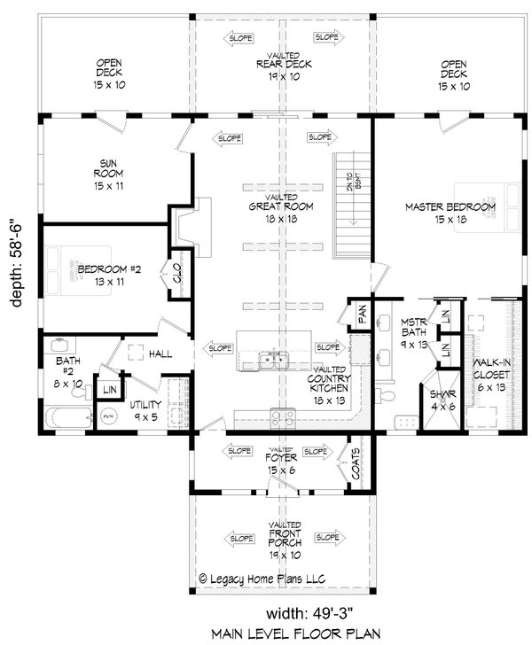 House Blueprint - Country Floor Plan - Main Floor Plan #932-646