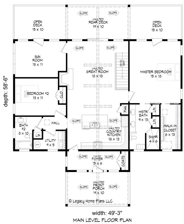 Dream House Plan - Country Floor Plan - Main Floor Plan #932-646