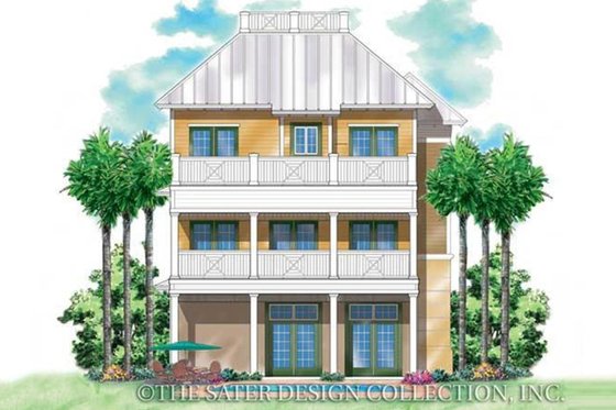 Exterior - Rear Elevation for Country House Plan #930-168 - 3 bed, 2.5 bath