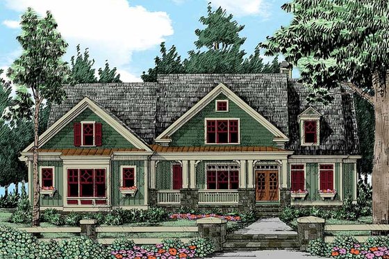 Exterior - Front Elevation 3 for Craftsman House Plan #927-343 - 4 bed, 4.5 bath
