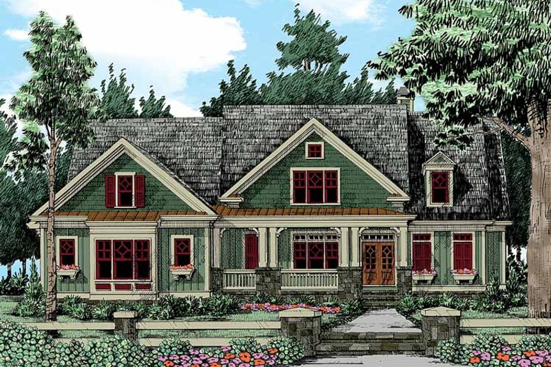 Home Plan - Exterior - Front Elevation 3 for Craftsman House Plan #927-343 - 4 bed, 4.5 bath