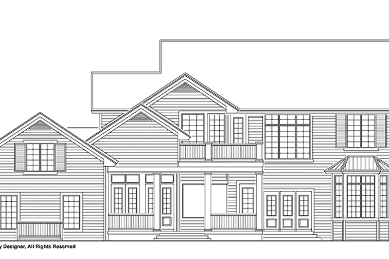 Home Plan - Exterior - Rear Elevation for Classical House Plan #930-219 - 4 bed, 2.5 bath