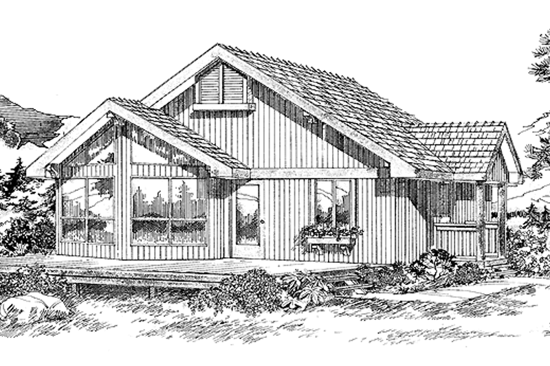 House Blueprint - Contemporary Exterior - Front Elevation Plan #47-862