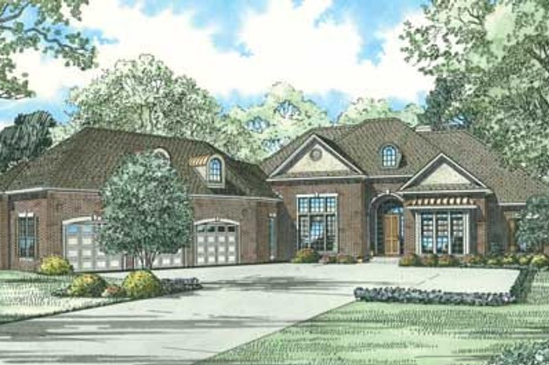 European Style House Plan - 4 Beds 4.5 Baths 4300 Sq/Ft Plan #17-644