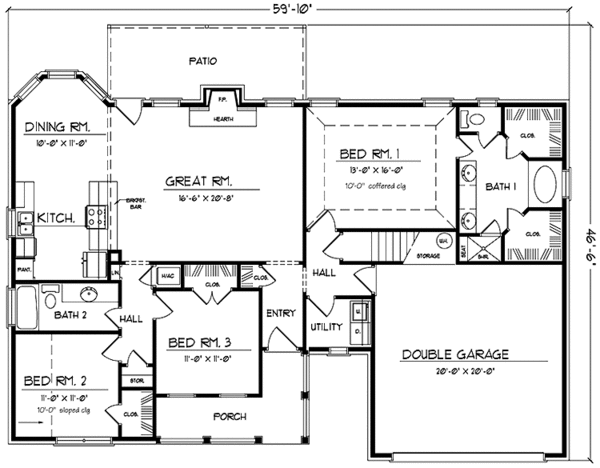 Dream House Plan - Country Floor Plan - Main Floor Plan #42-709