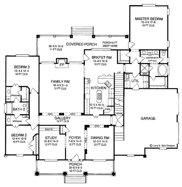 Architectural House Design - Country Floor Plan - Main Floor Plan #952-279