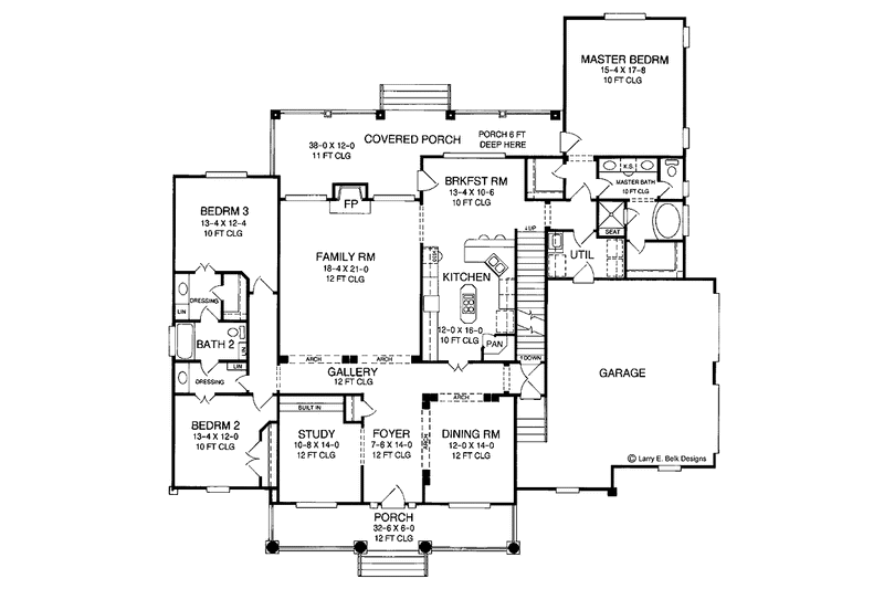Home Plan - Floor Plan - Main Floor for Country House Plan #952-279 - 3 bed, 2 bath
