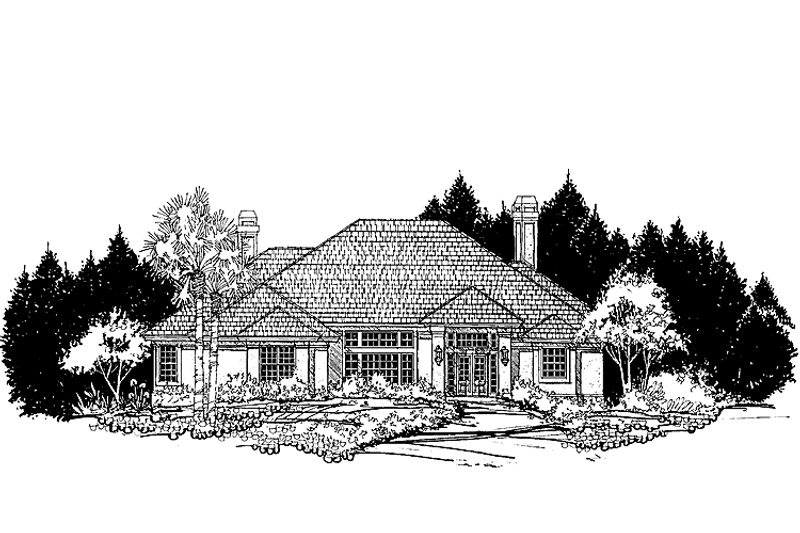 House Design - Exterior - Front Elevation 3 for Mediterranean House Plan #1007-6 - 4 bed, 3 bath