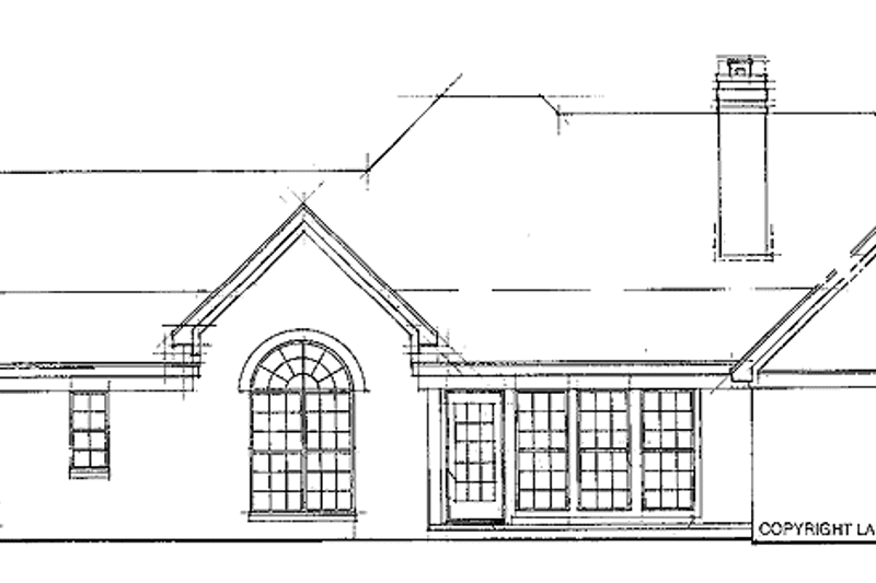 Architectural House Design - Exterior - Rear Elevation for Ranch House Plan #952-267 - 3 bed, 2 bath