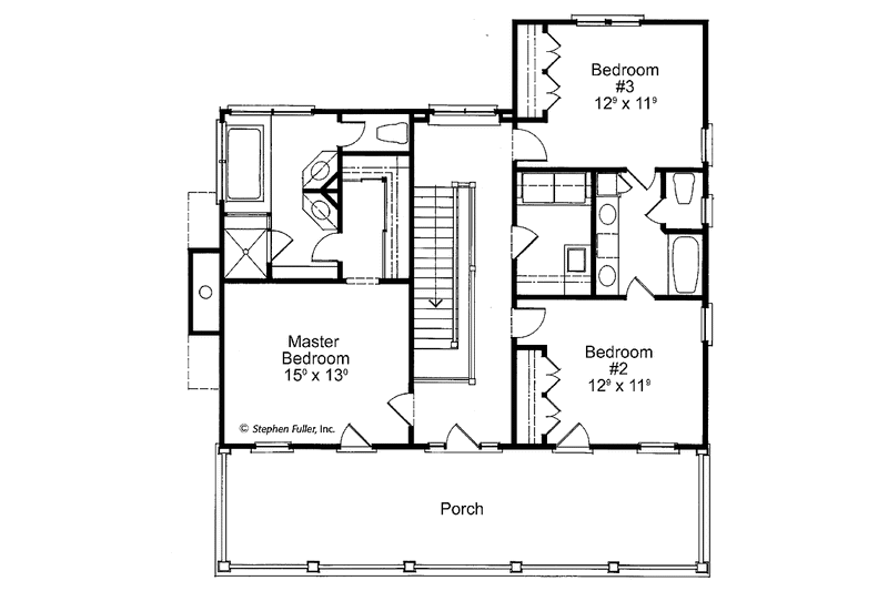 Home Plan - Floor Plan - Upper Floor for Country House Plan #429-435 - 3 bed, 2.5 bath