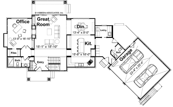 Home Plan - Craftsman Floor Plan - Main Floor Plan #928-54