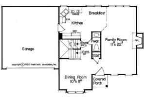 Floor Plan - Main Floor for Colonial House Plan #927-234 - 3 bed, 2.5 bath