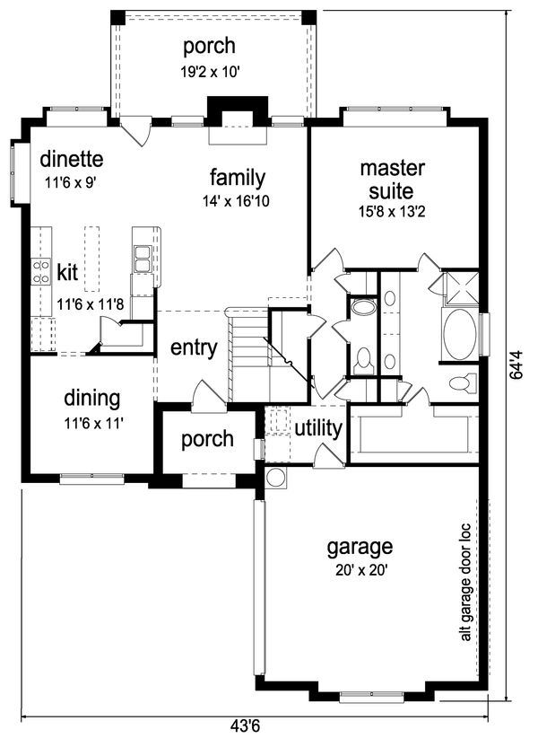 European Floor Plan - Main Floor Plan #84-630