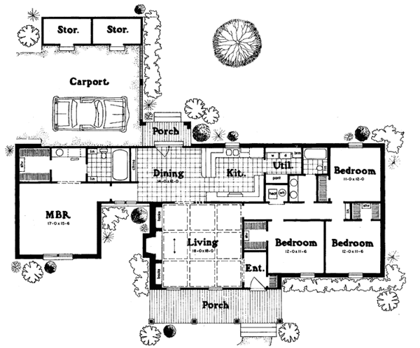 Architectural House Design - Country Floor Plan - Main Floor Plan #36-536