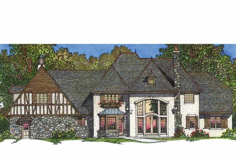 Dream House Plan - Exterior - Rear Elevation for European House Plan #1016-95 - 5 bed, 4 bath