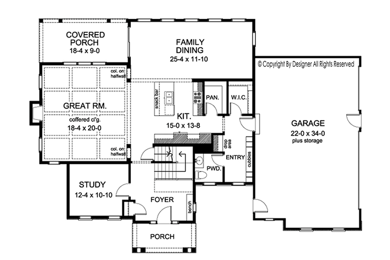 Dream House Plan - Floor Plan - Main Floor for Colonial House Plan #1010-171 - 4 bed, 3.5 bath