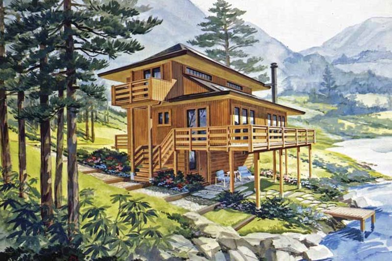 Dream House Plan - Contemporary Exterior - Front Elevation Plan #456-72