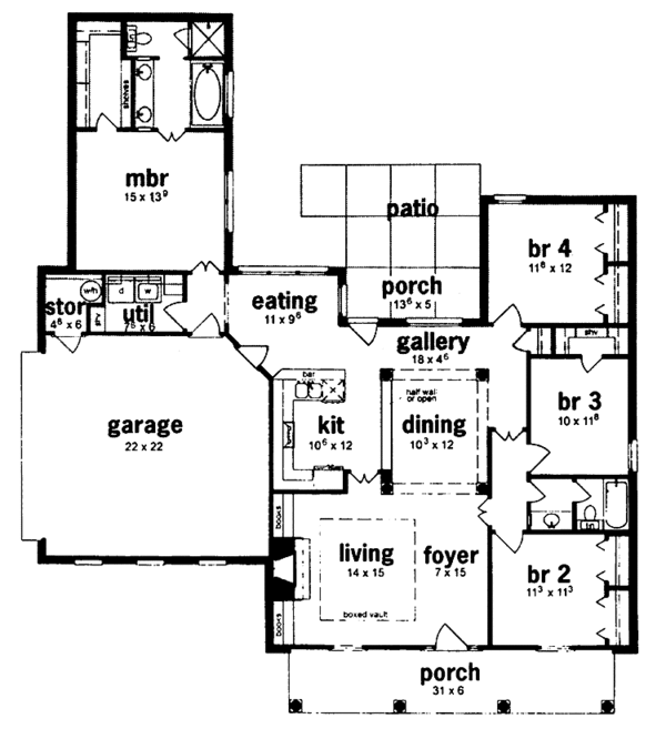 House Plan Design - Classical Floor Plan - Main Floor Plan #36-539
